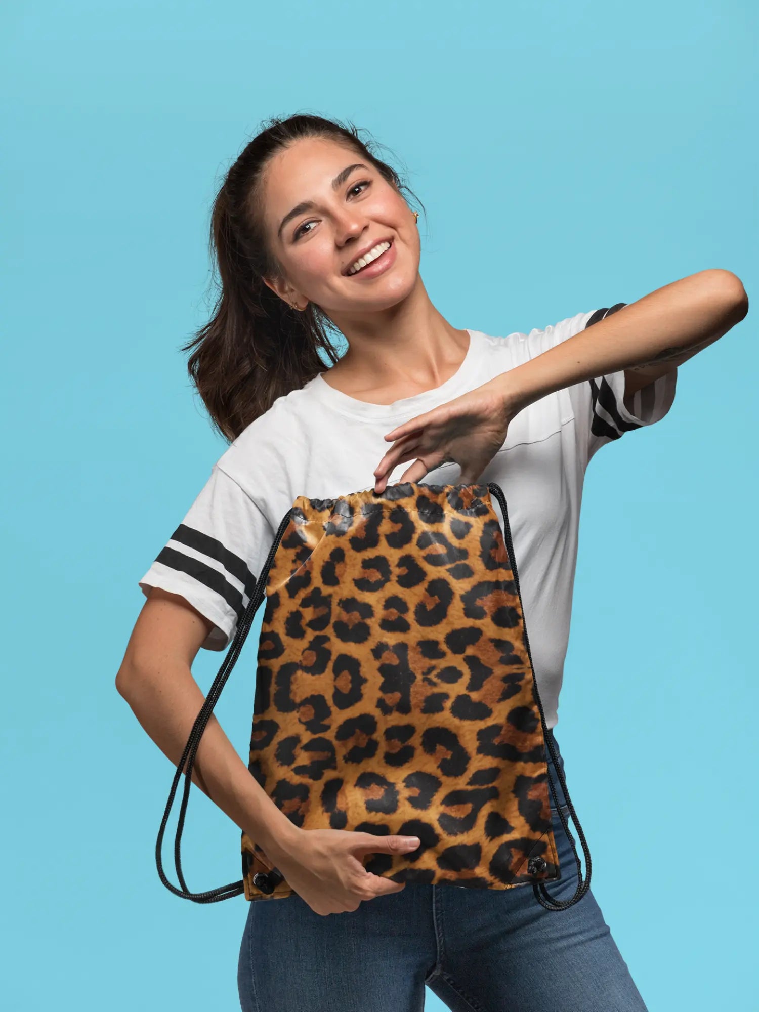 The Leopard Style Canvas Drawstring Bag