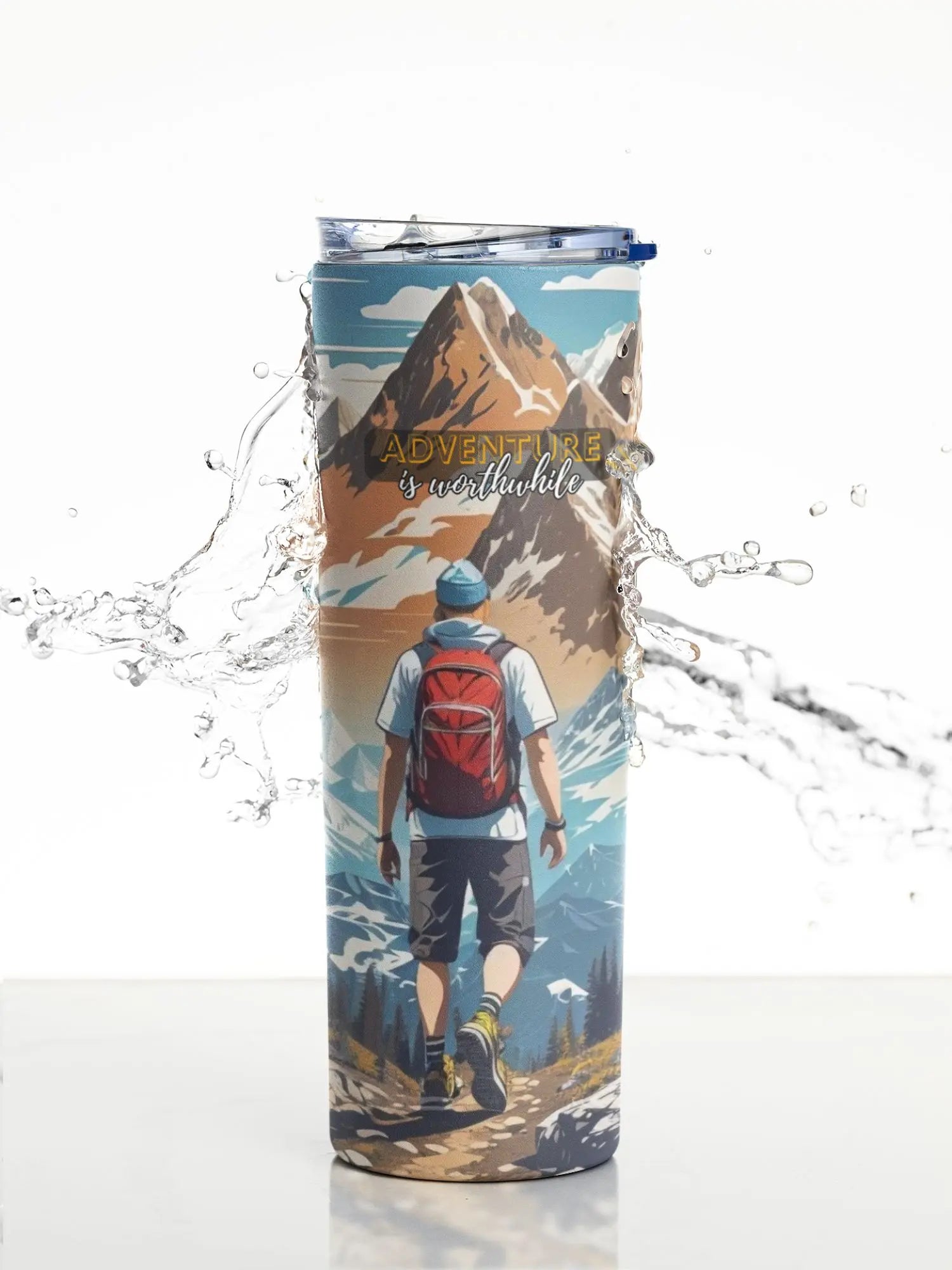 The Solo Traveler Stainless Steel Tumbler with Lid & Straw