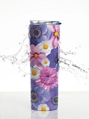 Floral Pattern Steel Tumbler 20oz | Insulated Double Walled