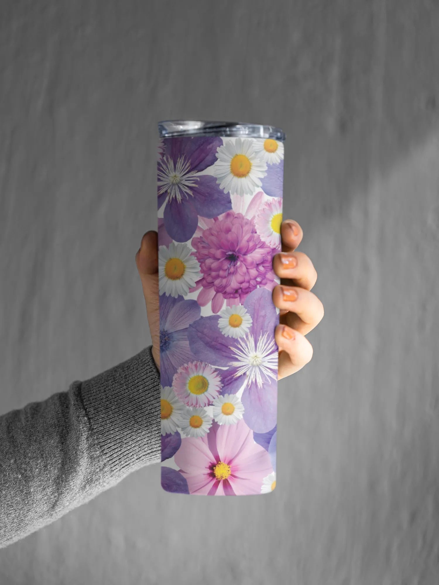 Floral Pattern Steel Tumbler 20oz | Insulated Double Walled