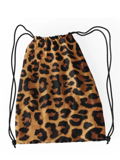 Leopard Design Drawstring Bag 1