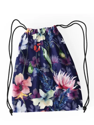 Floral Pattern Drawstring Bag 1