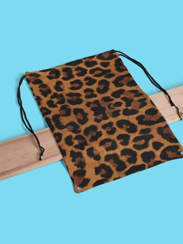 Leopard Design Drawstring Bag 3