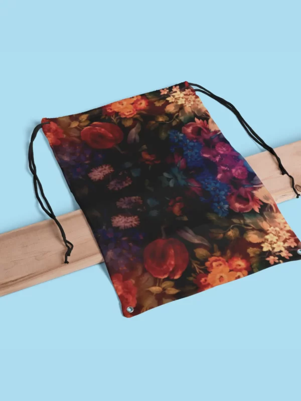 Bouquet Design Drawstring Bag 3