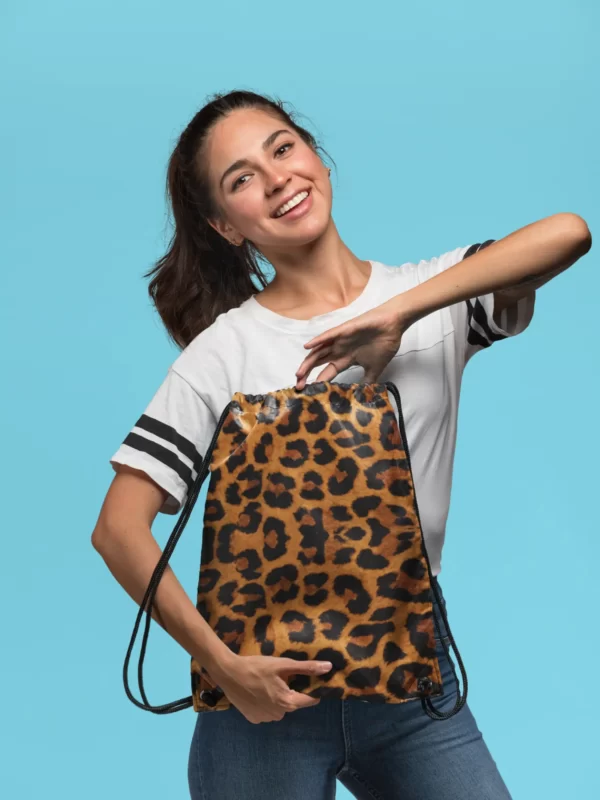 Leopard Design Drawstring Bag 4