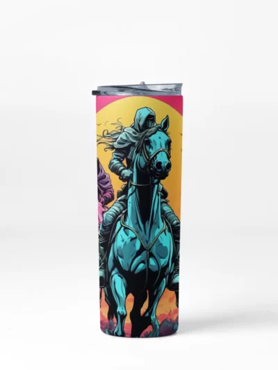 Horse Riders Stainless Steel Tumbler - 20 Oz Insulated Bottle with Leak-Proof Lid & Metal Straw