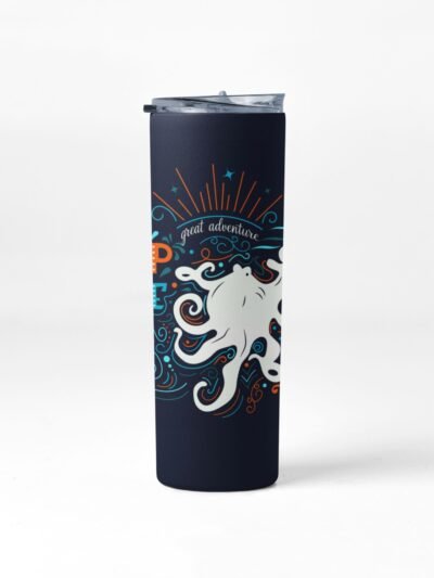 Stylish Octopus Design Stainless Steel Tumbler with Straw | Insulated Travel Tumbler with Lid | Perfect for Hot & Cold Beverages